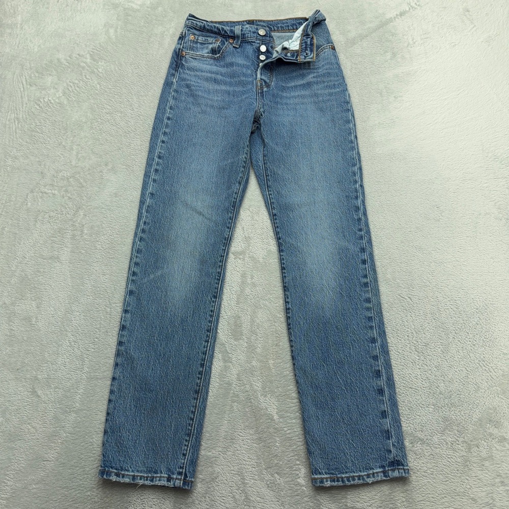 Levis Jeans Womens 25 Blue 501 Original Fit Straight Leg High Rise Button Fly